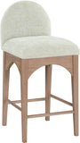 Waldorf Stool - Elegant Art Deco Chenille Fabric Counter Height Stool with Solid Ash Wood Design