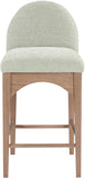 Waldorf Stool - Elegant Art Deco Chenille Fabric Counter Height Stool with Solid Ash Wood Design