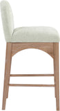 Waldorf Stool - Elegant Art Deco Chenille Fabric Counter Height Stool with Solid Ash Wood Design