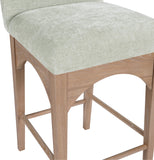 Waldorf Stool - Elegant Art Deco Chenille Fabric Counter Height Stool with Solid Ash Wood Design