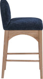Waldorf Stool - Elegant Art Deco Chenille Fabric Counter Height Stool with Solid Ash Wood Design