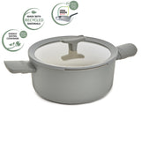 BergHOFF Balance Nonstick Ceramic Stockpot 10", 4.6qt. With Glass Lid, Recycled Aluminum, Moonmist