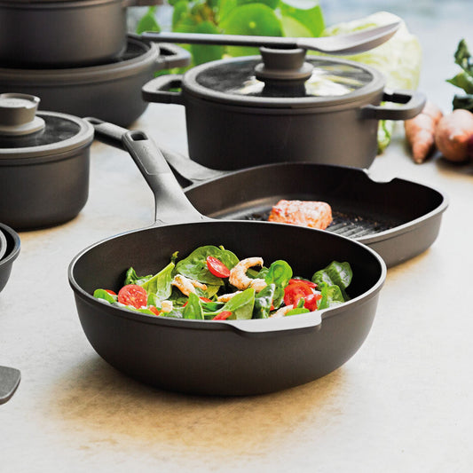 BergHOFF Leo Stone+ Nonstick Ceramic 12" Wok Pan 5.3qt., Recycled