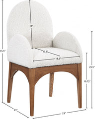 Waldorf Boucle Fabric Dining Arm Chair