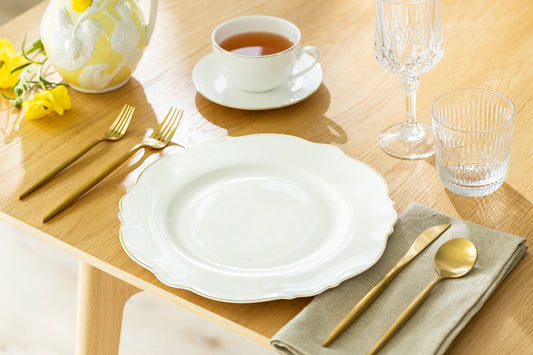 White Gold Duchess Fine Porcelain Dinner Plate