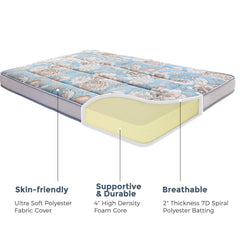 MAXYOYO Padded Japanese Floor Mattress,  Floral Printed Futon Mattress Folding Sleeping Pad