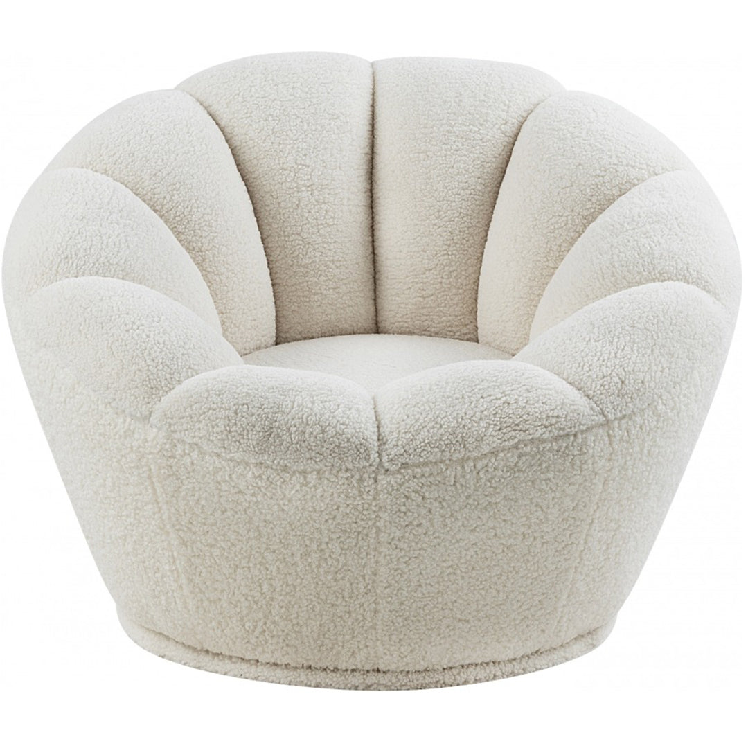 Dream Faux Sheepskin Fur Swivel Accent Chair