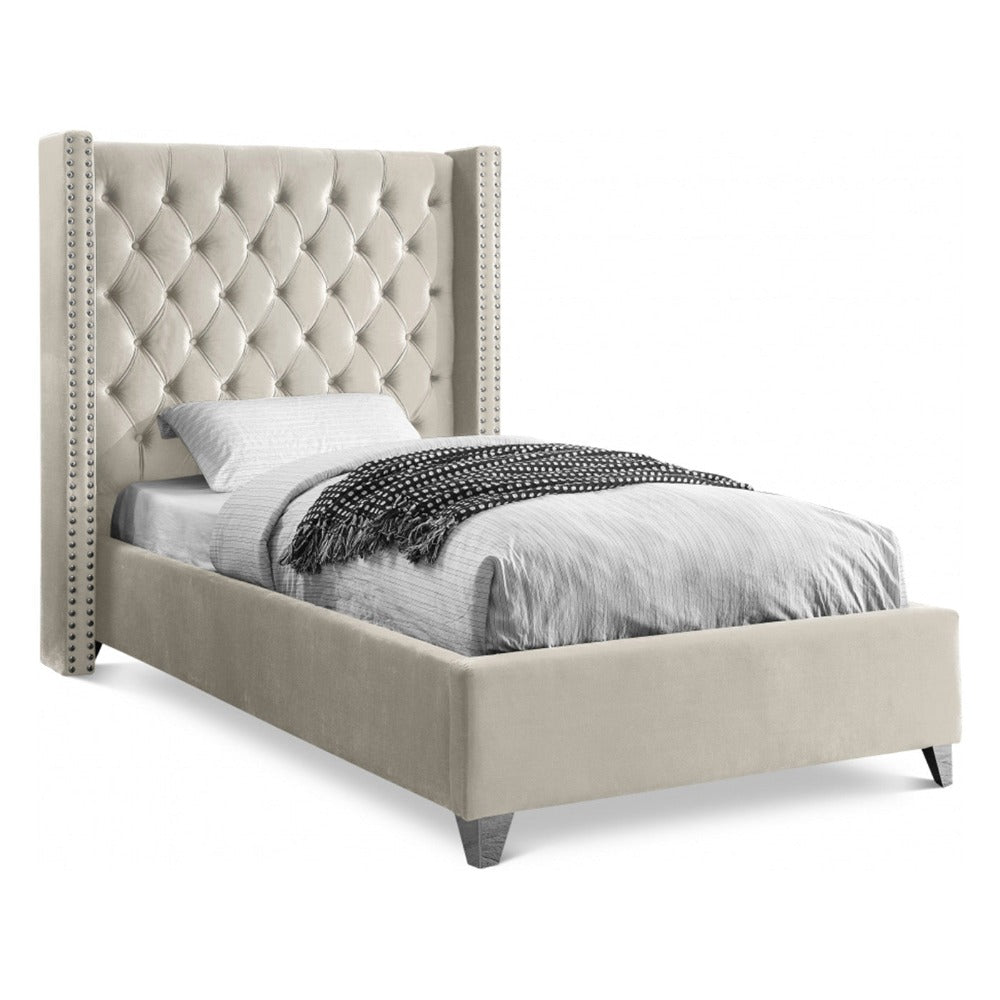 Aiden Velvet Twin Bed