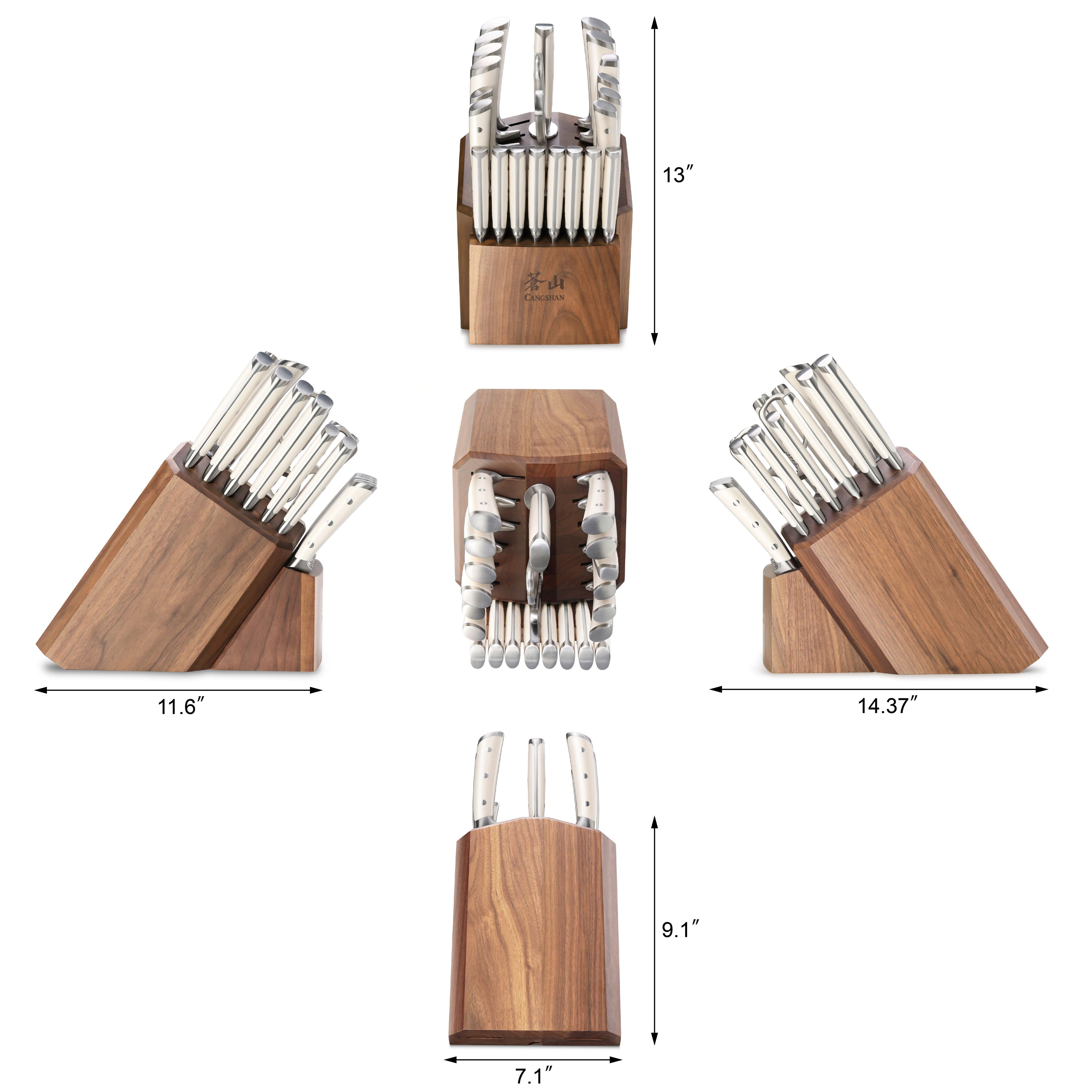 S1 Series 23-Piece Knife Block Set, Forged German Steel, Walnut Block, 1026047