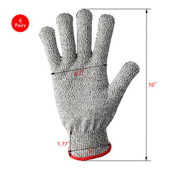 A6 Cut Resistant Gloves, Made in USA, Size L, 6 Pairs, 1026368