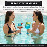 Floating Wine Glasses for Pool - Set of 2-18 OZ (Muted Blue)