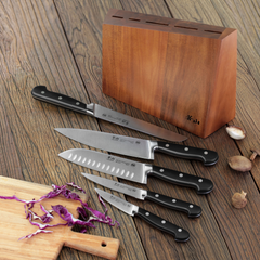 V2 Series 6-Piece Knife Block Set, Forged German Steel, Acacia Block, 59908