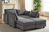 HARLOW 114" Corduroy Sofa w/ Storage