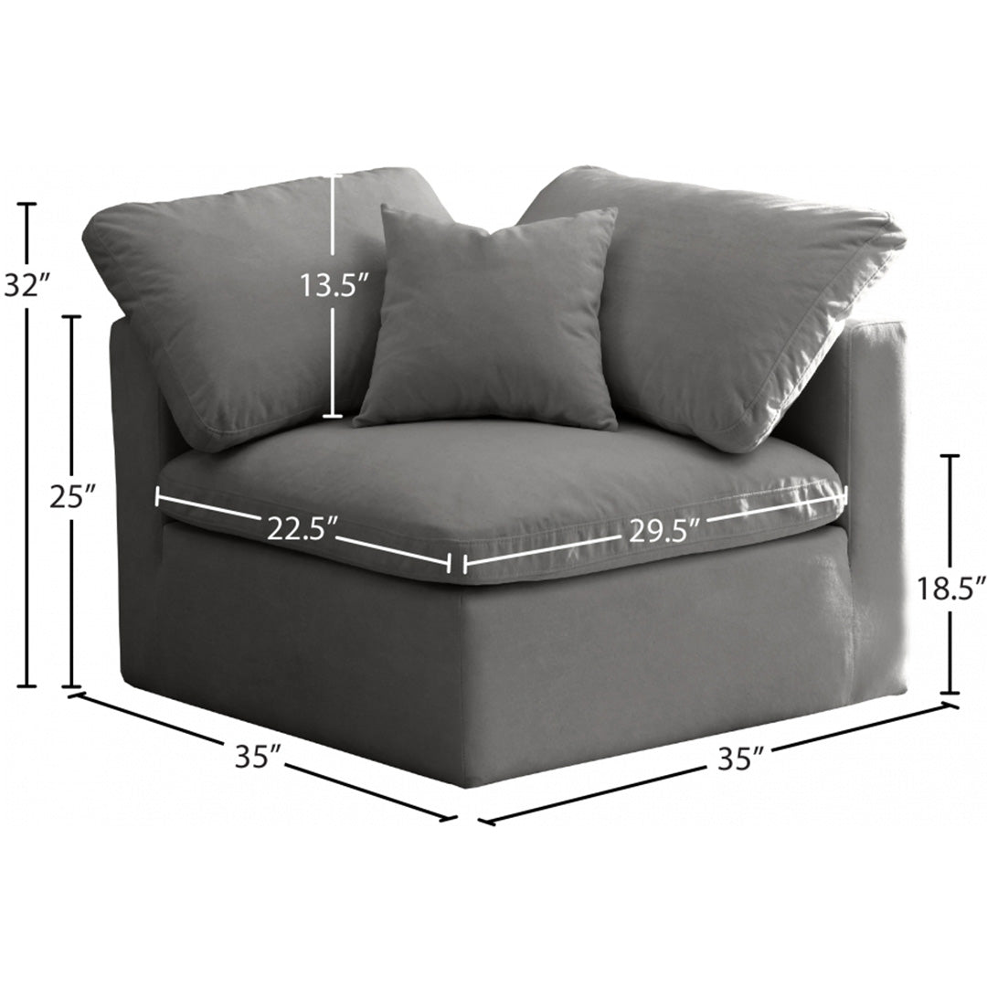 Plush Velvet Standard Comfort Modular Corner Chair