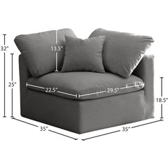 Plush Velvet Standard Comfort Modular Corner Chair