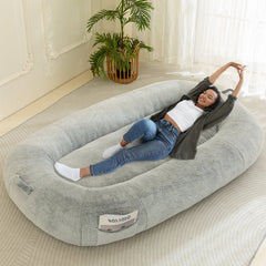 MAXYOYO Human Dog Bed, Giant Bean Bag Dog Bed for Humans and Pets, Light Grey