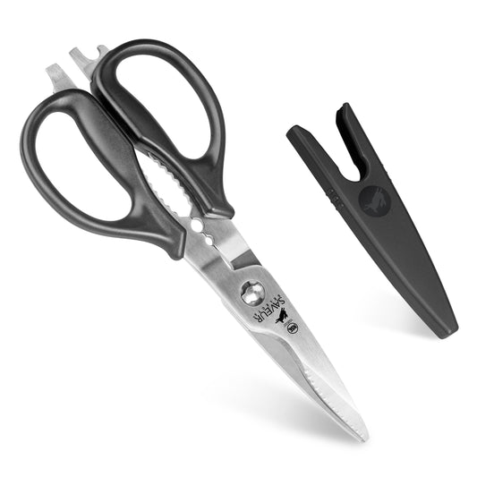 Saveur Selects Multi-Purpose 9-Inch Kitchen Shears, Heavy-Duty Scissors, Forged German Steel, 1026337