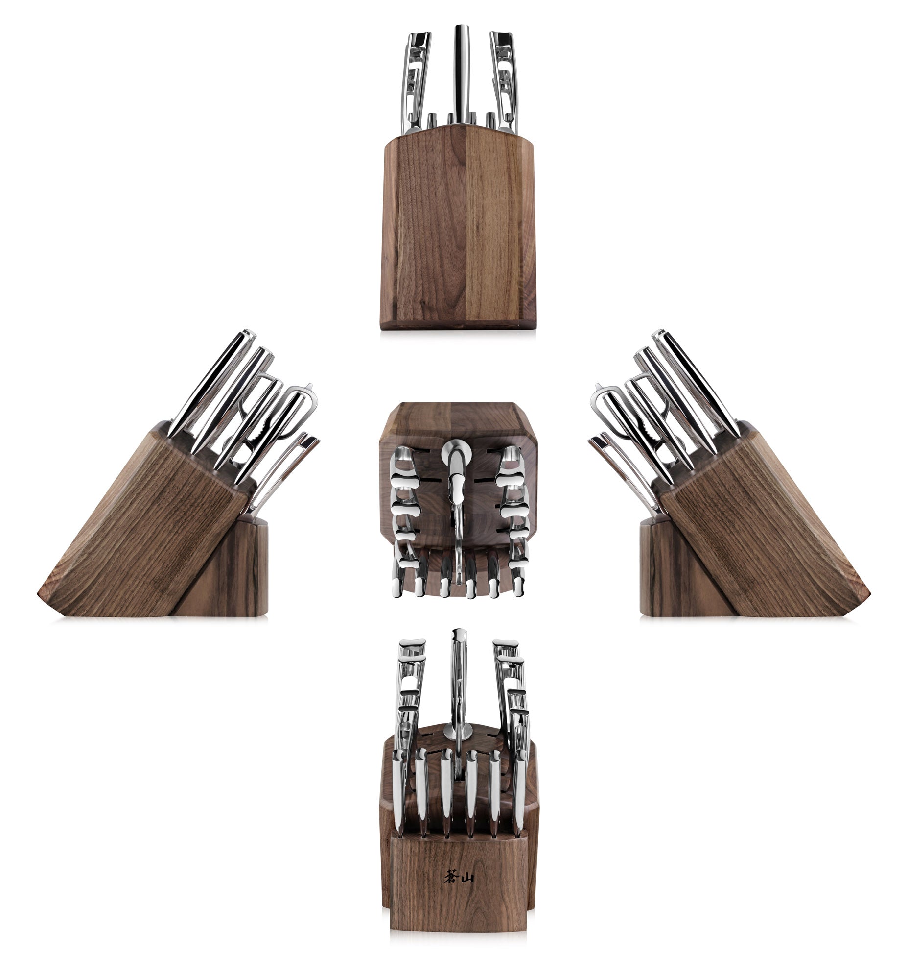 N1 Series 17-Piece Knife Block Set, Walnut, Forged German Steel, 1024784