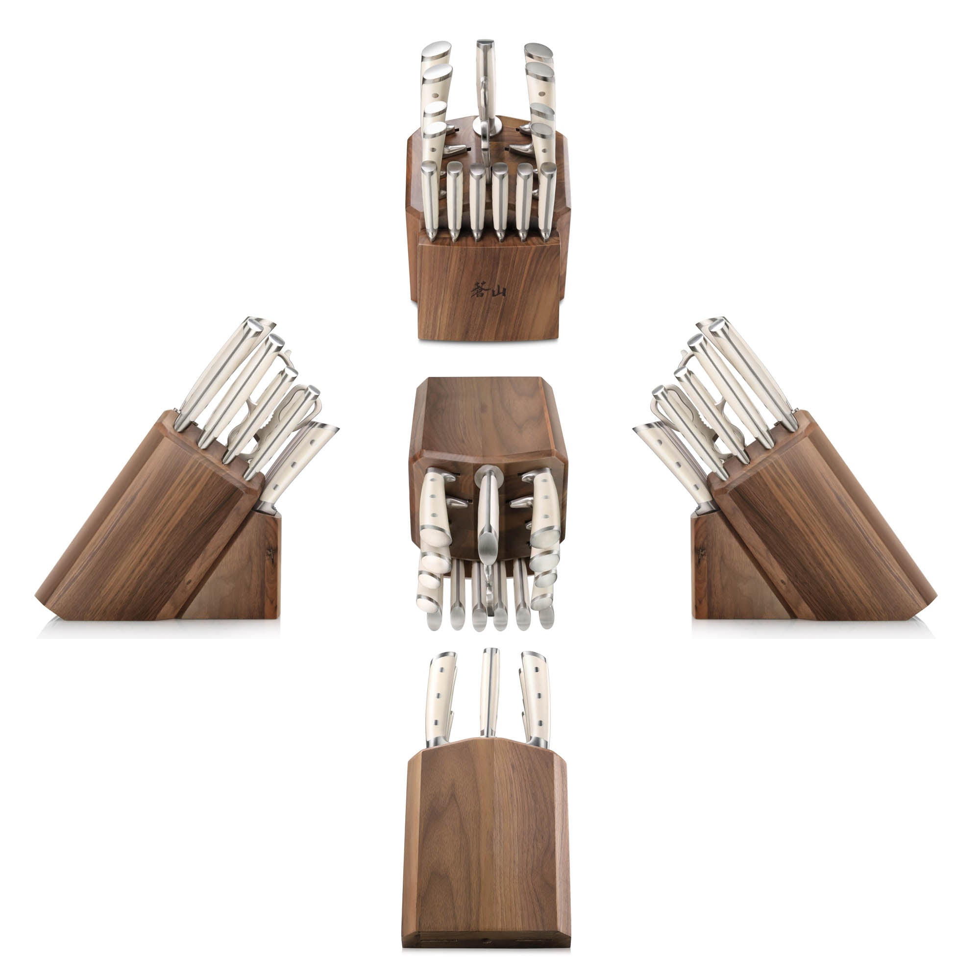 S1 Series 17-Piece Knife Block Set, Forged German Steel, Walnut Block, 1024777