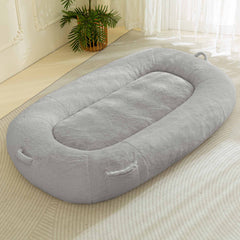 MAXYOYO Human Dog Bed, Faux Fur Giant Bean Bag Bed for Humans and Pets, Grey