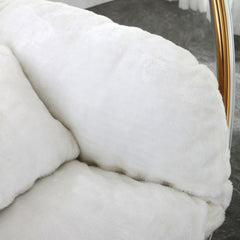 Luna Acrylic Swing Bubble Faux Fur Accent Chair