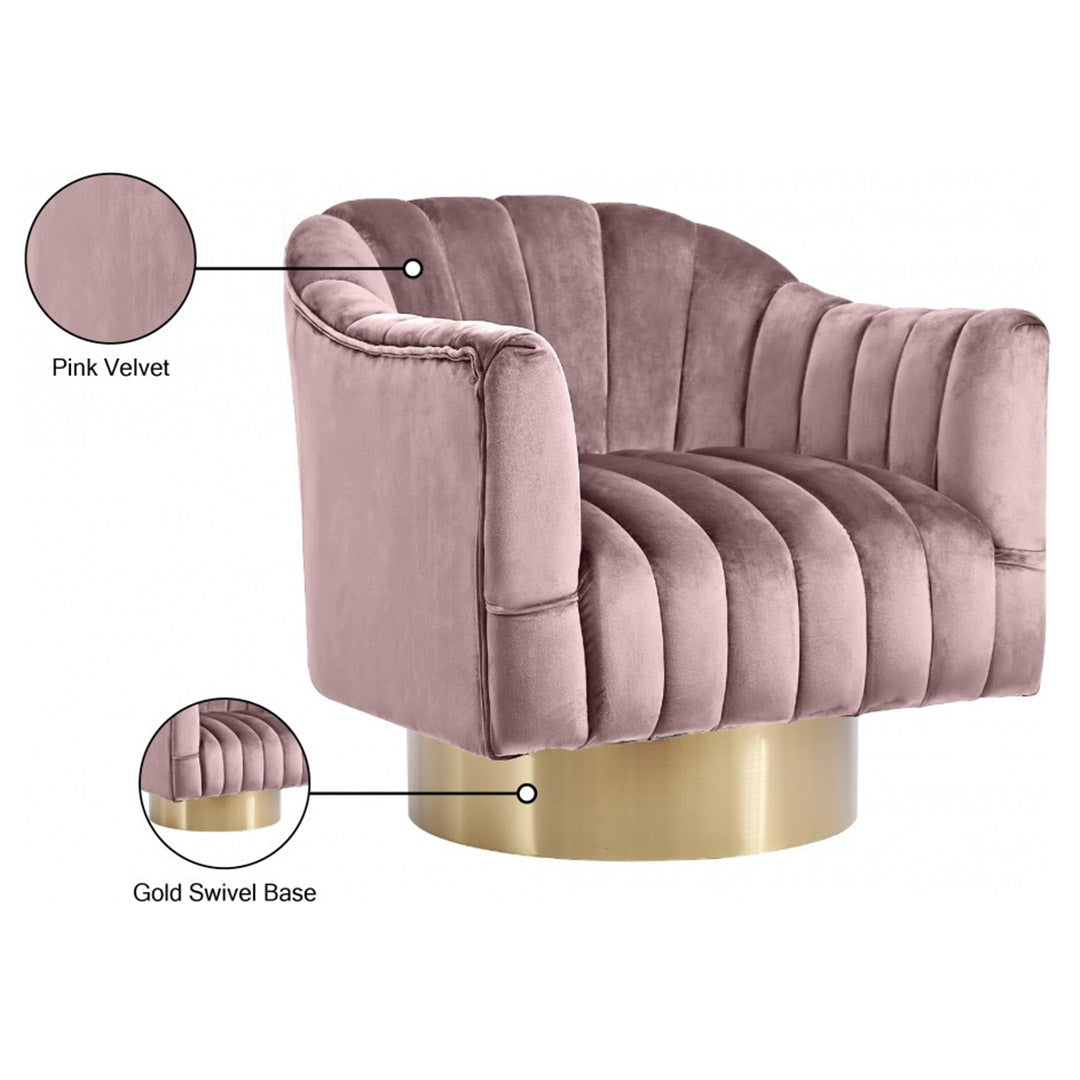 Farrah Velvet Swivel Chair