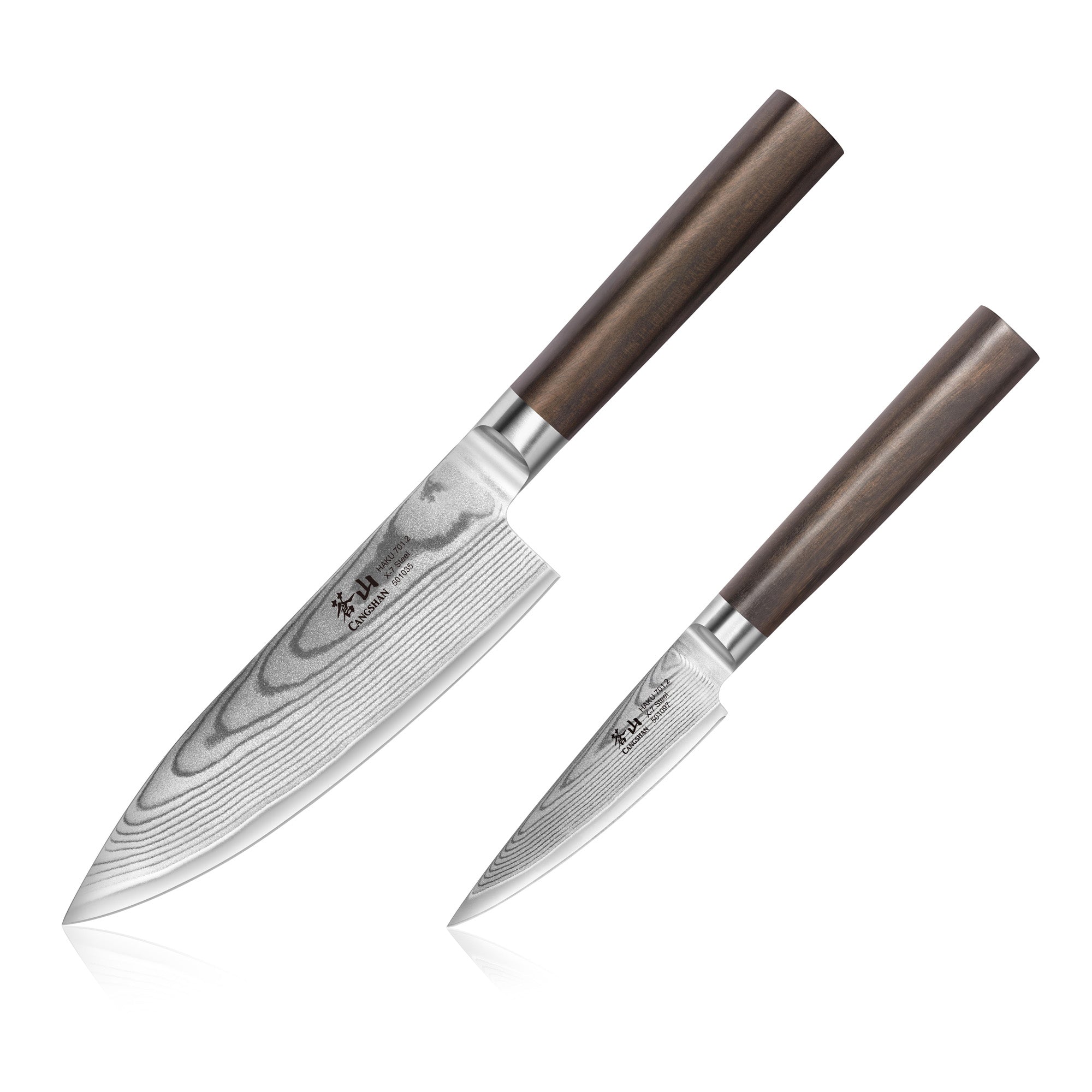 HAKU Series 2-Piece Starter Set with Walnut Box, Forged X-7 Damascus Steel, 501165