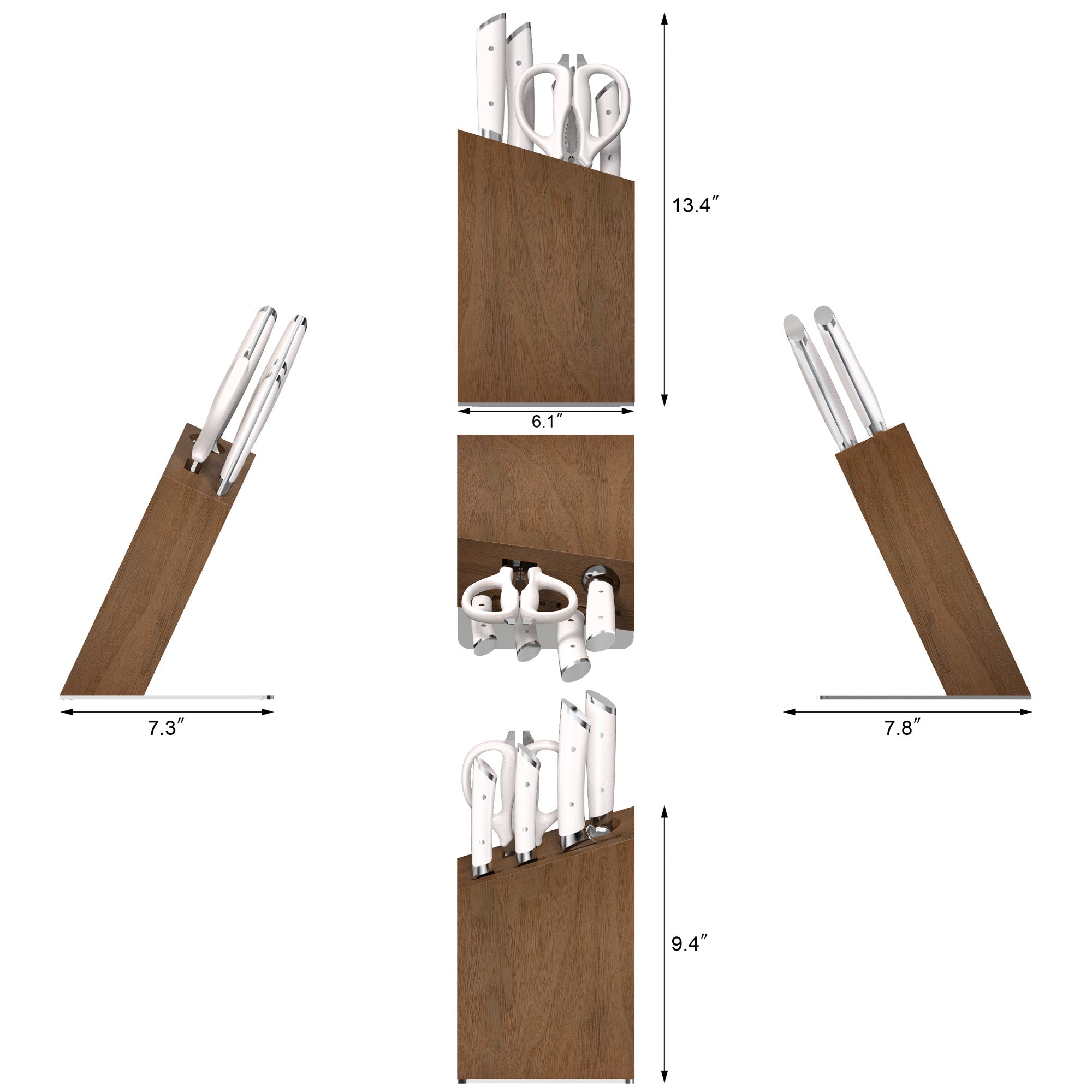 HELENA Series Knife Block Set, Forged German Steel, HUA Acacia Block