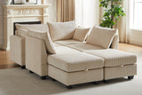 HARLOW 114" Corduroy Sofa w/ Storage