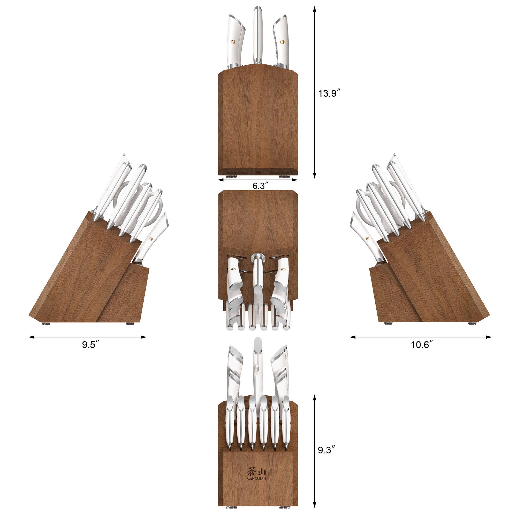 ELBERT Series 17-Piece Knife Block Set, Forged German Steel, Acacia Block