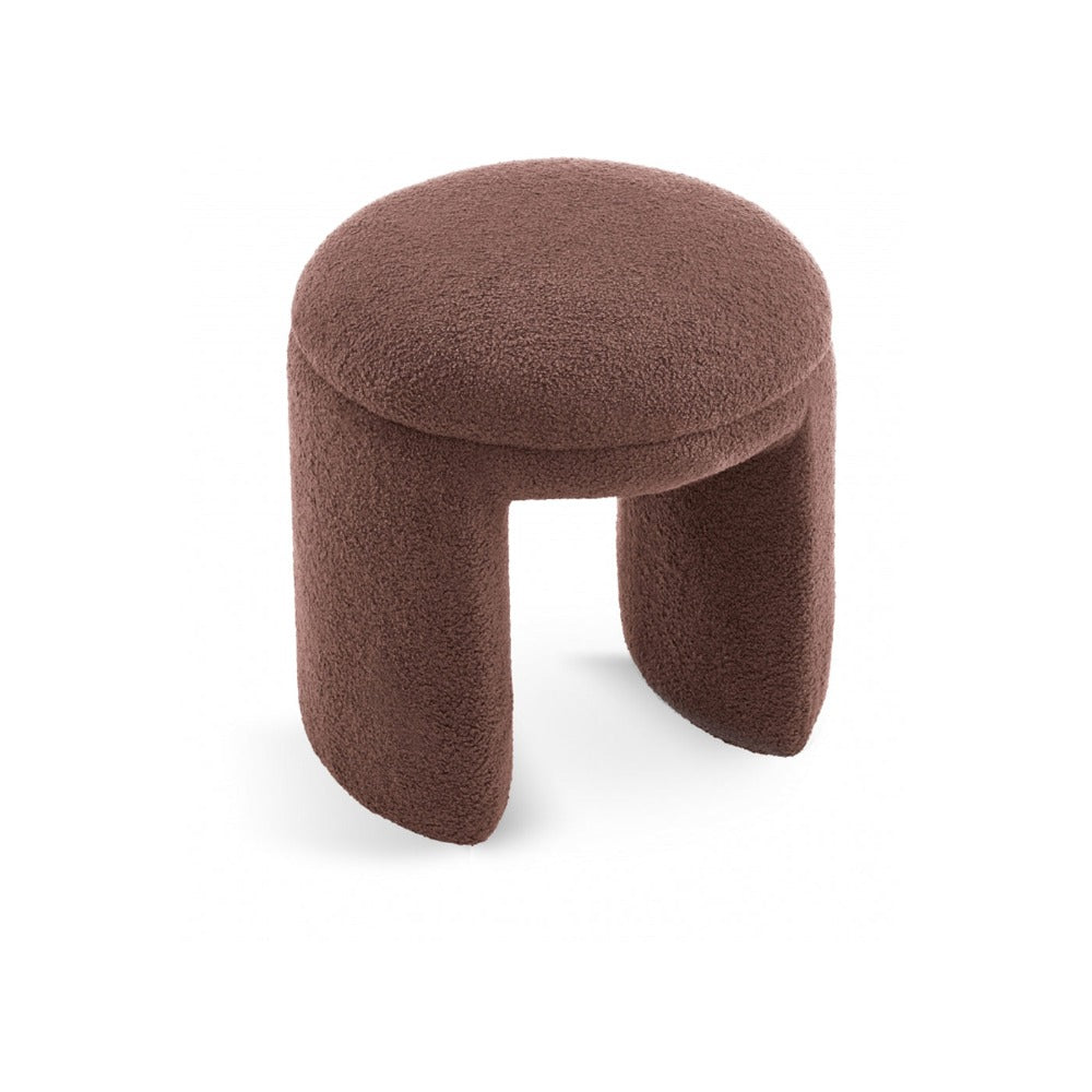 Bowen Faux Shearling Teddy Fabric Ottoman / Stool