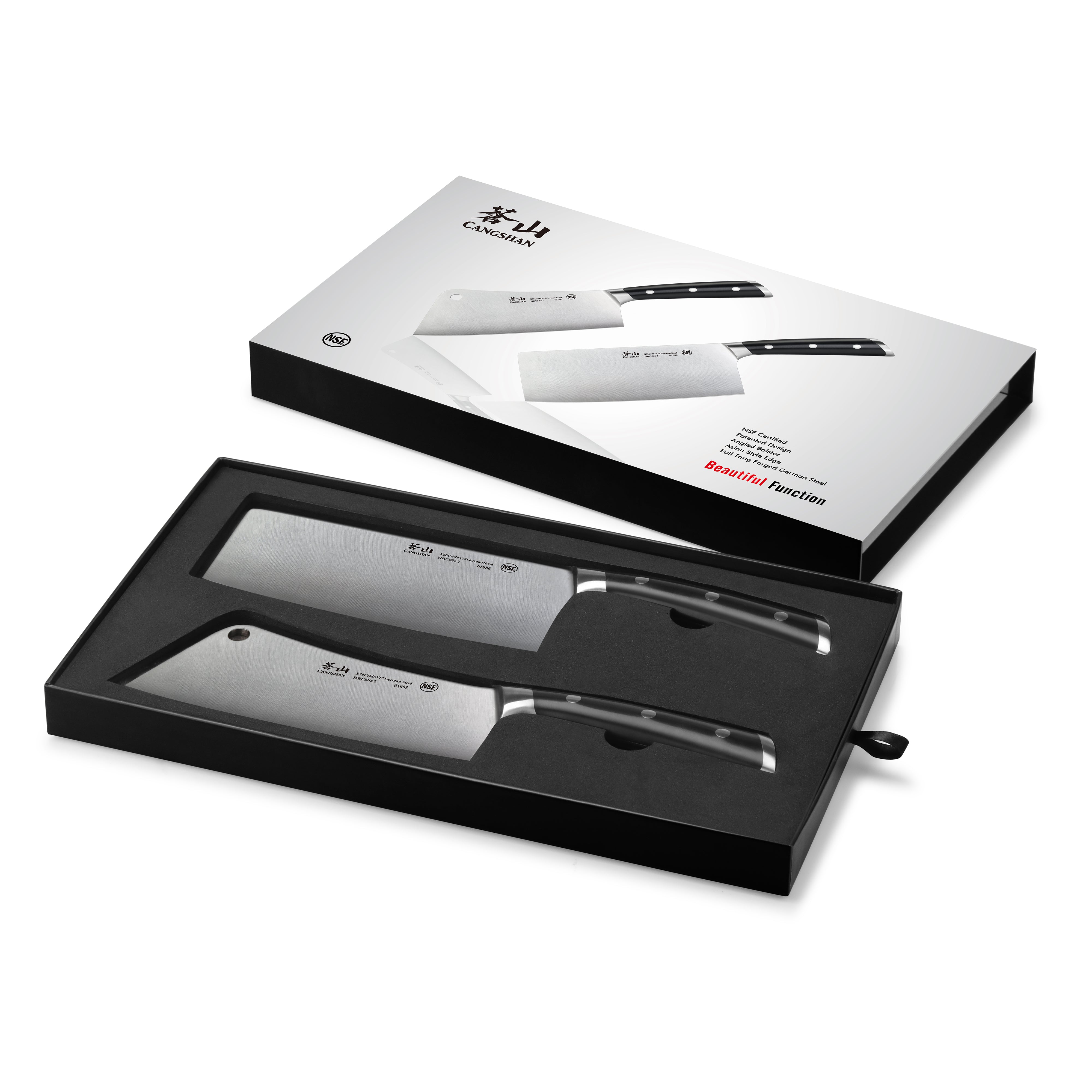 S & S1 Series 2-Piece Cleaver Knife Set, Forged German Steel