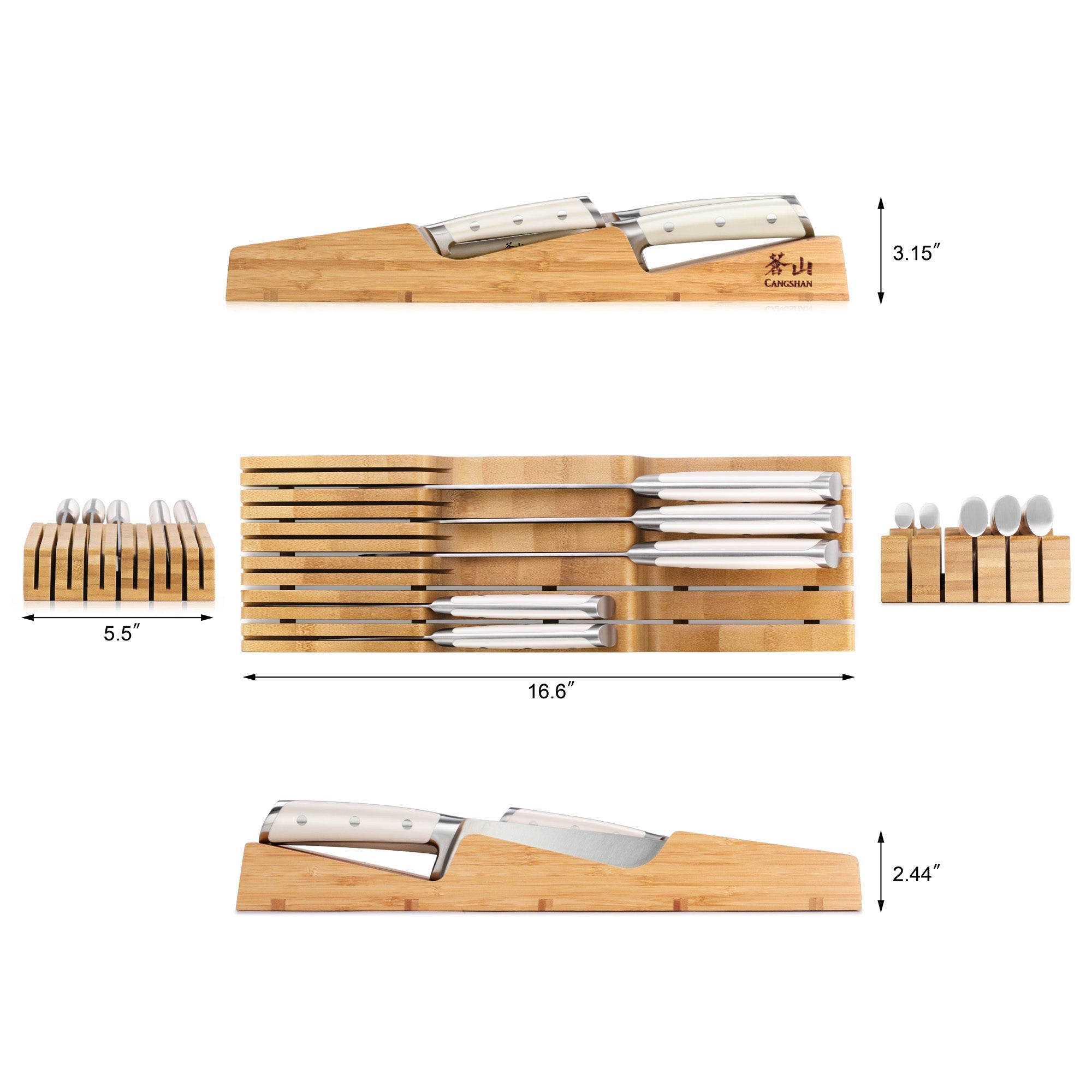 S1 Series 5-Piece Knife Set with Bamboo in Drawer Knife Block, Forged German Steel, 1023022