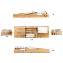 S1 Series 5-Piece Knife Set with Bamboo in Drawer Knife Block, Forged German Steel, 1023022