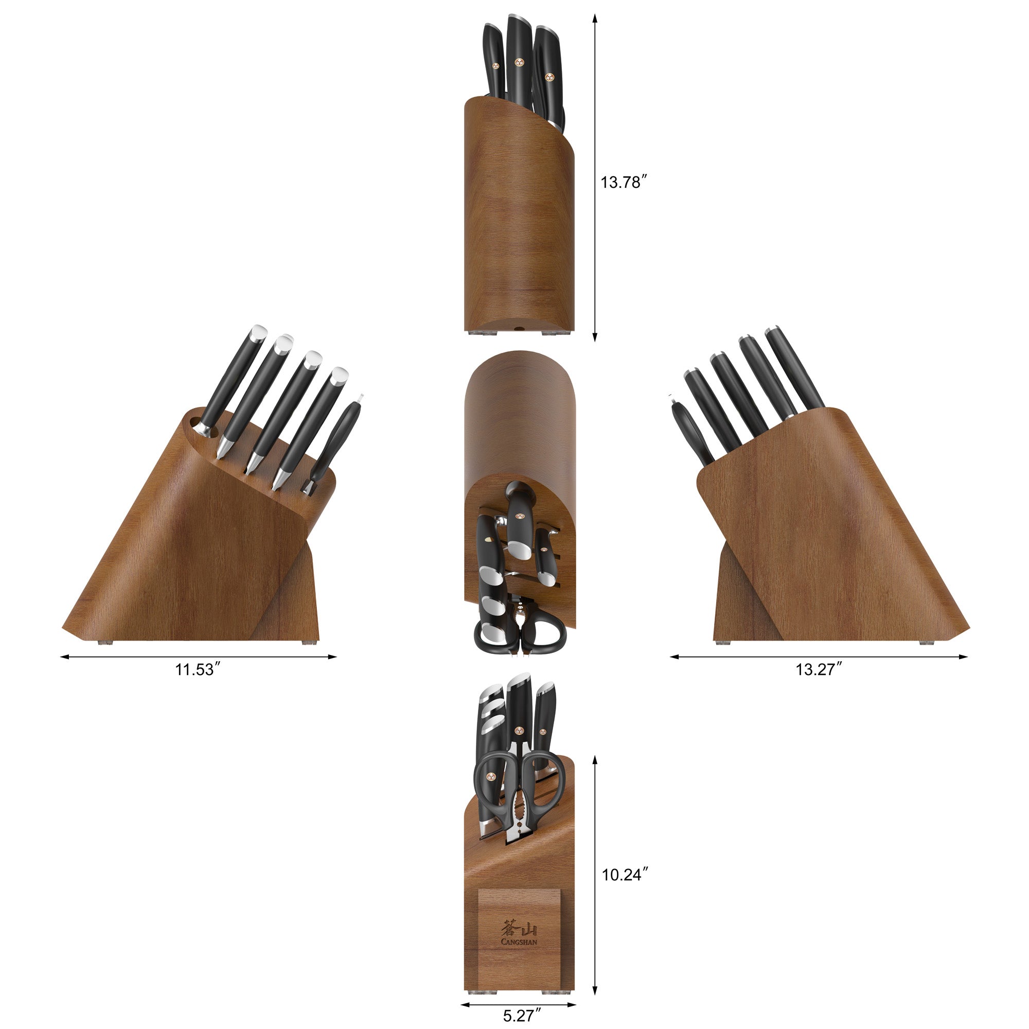 L & L1 Series 7-Piece Cleaver Knife Block Set, Forged German Steel