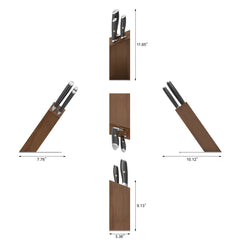 L Series 4-Piece Knife Block Set, Forged German Steel, HUA Acacia Knife Block, Black, 1026979