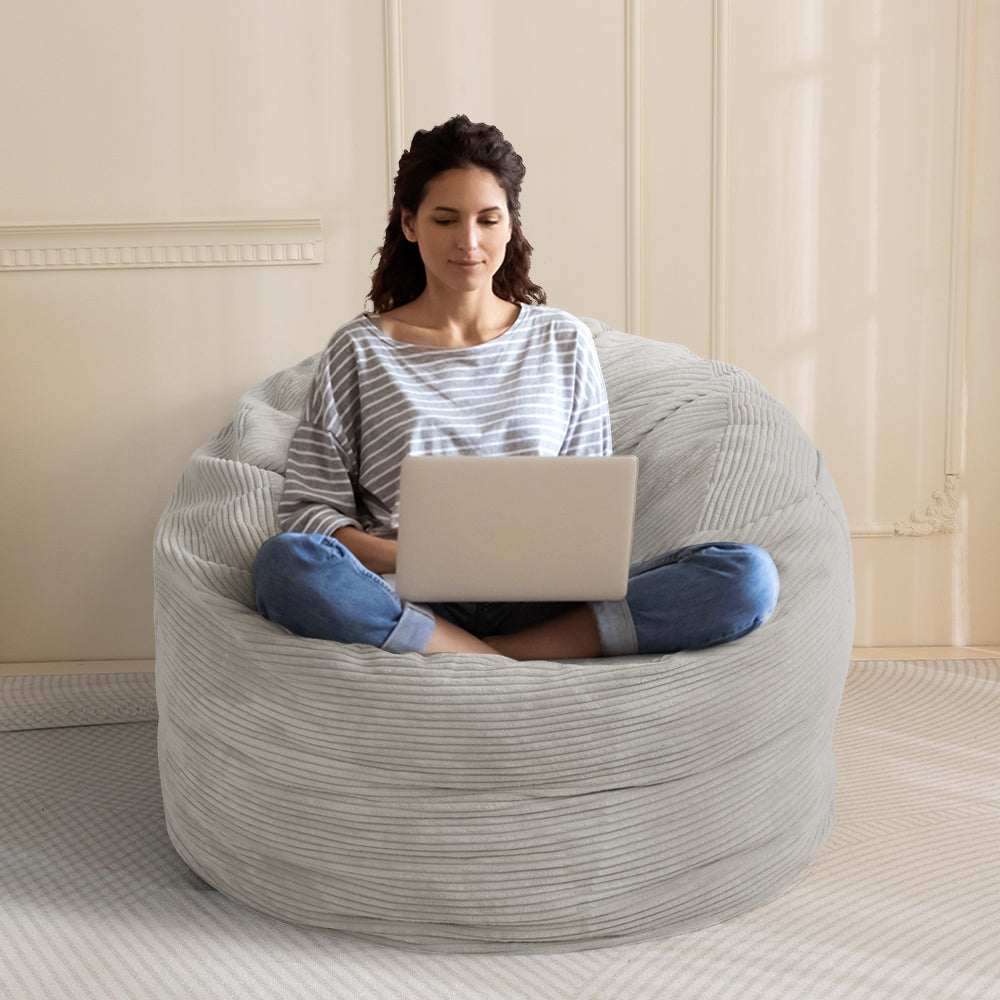 MAXYOYO Giant Bean Bag Chair Bed for Adults, Convertible Beanbag Folds from Lazy Chair to Floor Mattress Bed