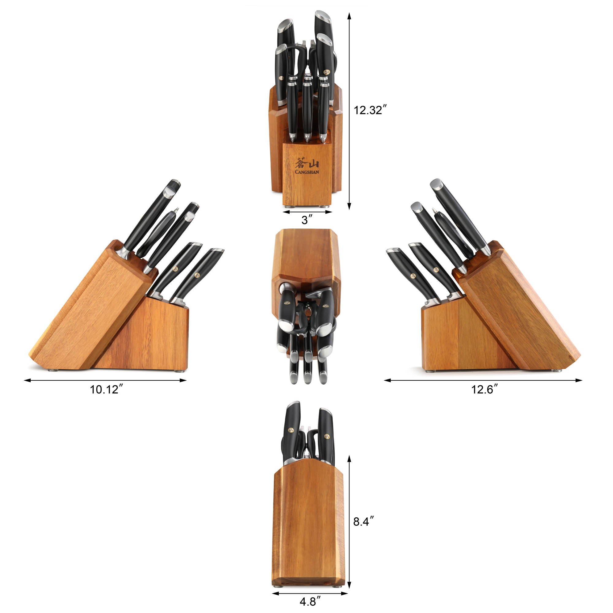 L & L1 Series 12-Piece Knife Set with 6 Steak Knives, Forged German Steel