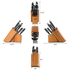 L & L1 Series 12-Piece Knife Set with 6 Steak Knives, Forged German Steel