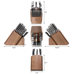 S Series 23-Piece Knife Block Set, Forged German Steel, Walnut Block, 1026054