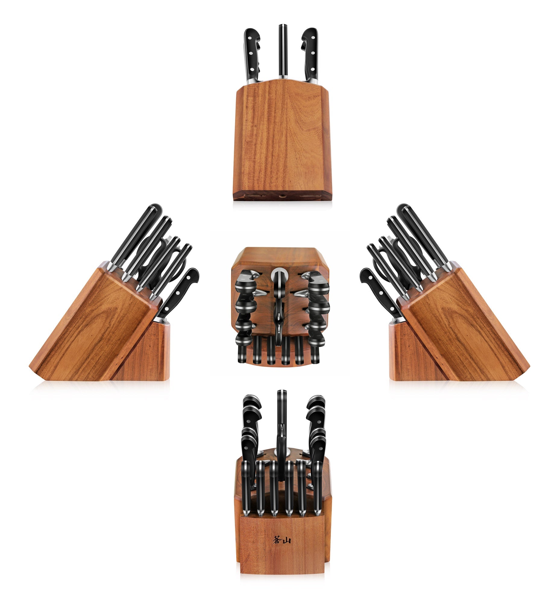 TV2 Series 17-Piece Knife Block Set, Forged Swedish 14C28N Steel, Acacia Block, 1023053