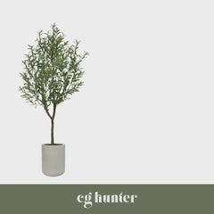 CG Hunter Artificial Olive 7' Tree with Artisan Mediterranean Planter