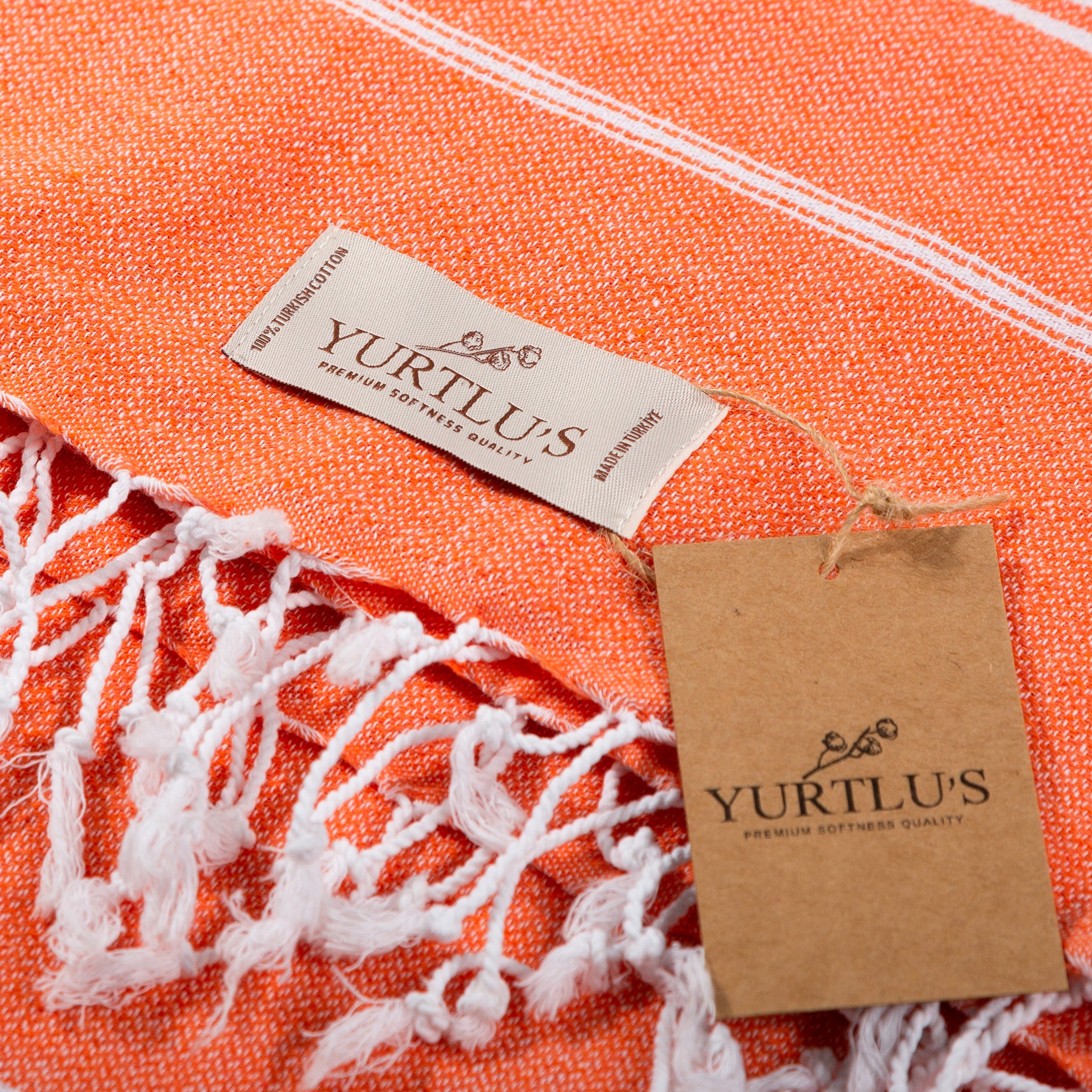 YURTLU’S Minimalist Series Premium Turkish Towel – Orange