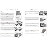 Indoor/Outdoor Puff Scroll Chair Syros Denim Cover Only