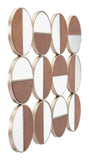 Cycle Round Mirror Gold & Walnut