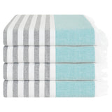 4 Packed Terry Peshtemal and Premium Beach Towel, Mediterranean Cotton Turkish Peshtemals, 35" x 60",  Modern & Traditional Turkish Bath Towels