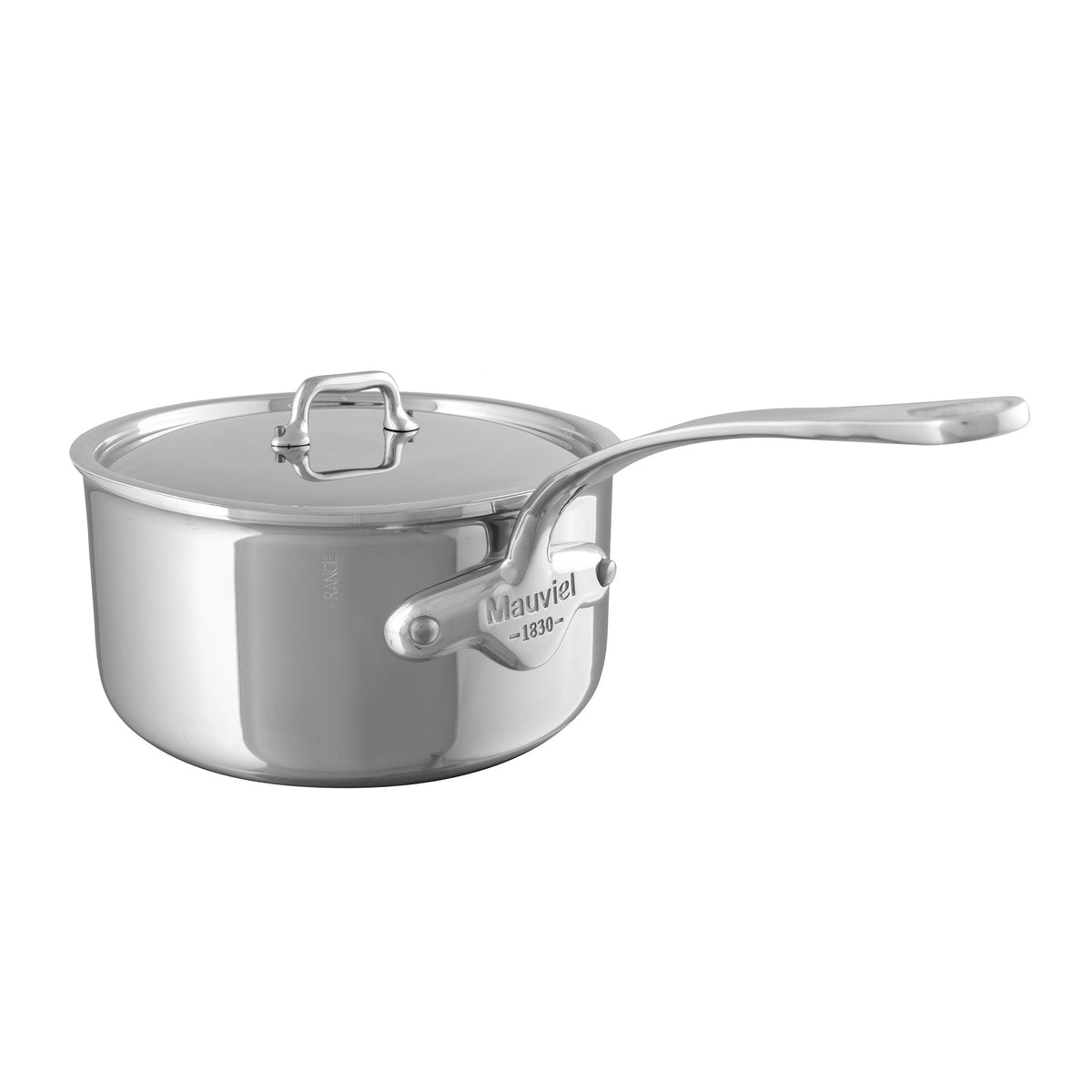 Mauviel M'URBAN 4 Tri-Ply Sauce Pan With Lid, Cast Stainless Steel Handle, 2.6-Qt