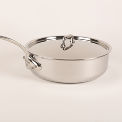 Mauviel M'URBAN 4 Tri-Ply Saute Pan With Lid, Cast Stainless Steel Handle, 3.2-Qt