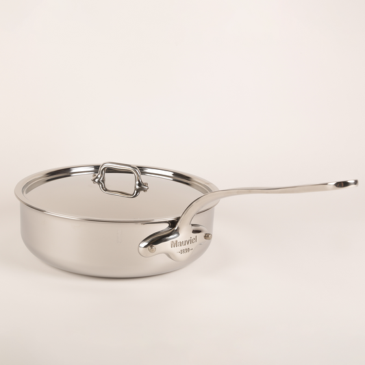 Mauviel M'URBAN 4 Tri-Ply Saute Pan With Lid, Cast Stainless Steel Handle, 3.2-Qt