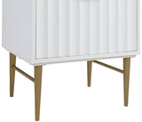 Modernist Quartz Bathroom Vanity with Elegant White Finish and Contemporary Gold Accents Design